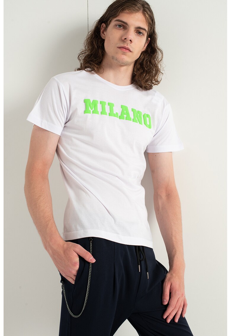 Tricou de bumbac cu decolteu la baza gatului Milano de la Hailys