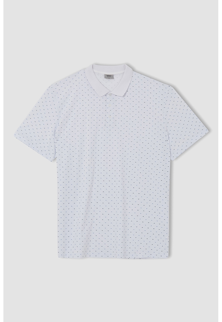 Tricou polo din bumbac si material pique cu imprimeu