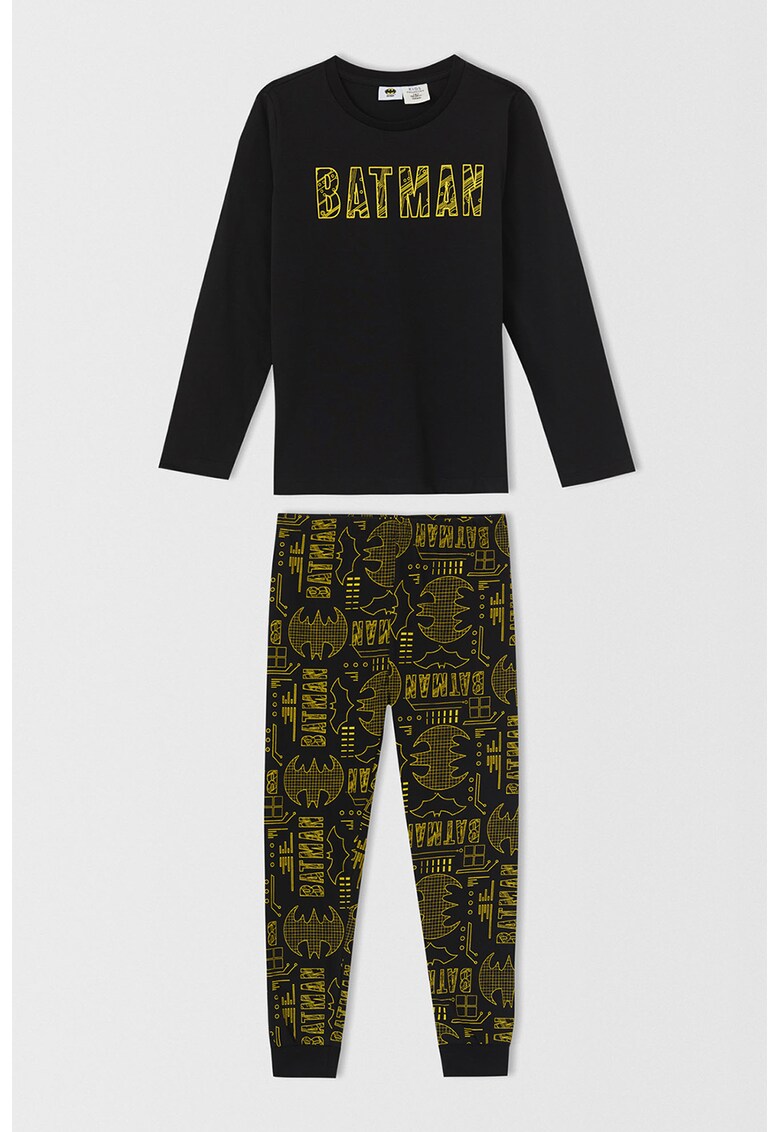 Pijama cu pantaloni lungi si imprimeu Batman
