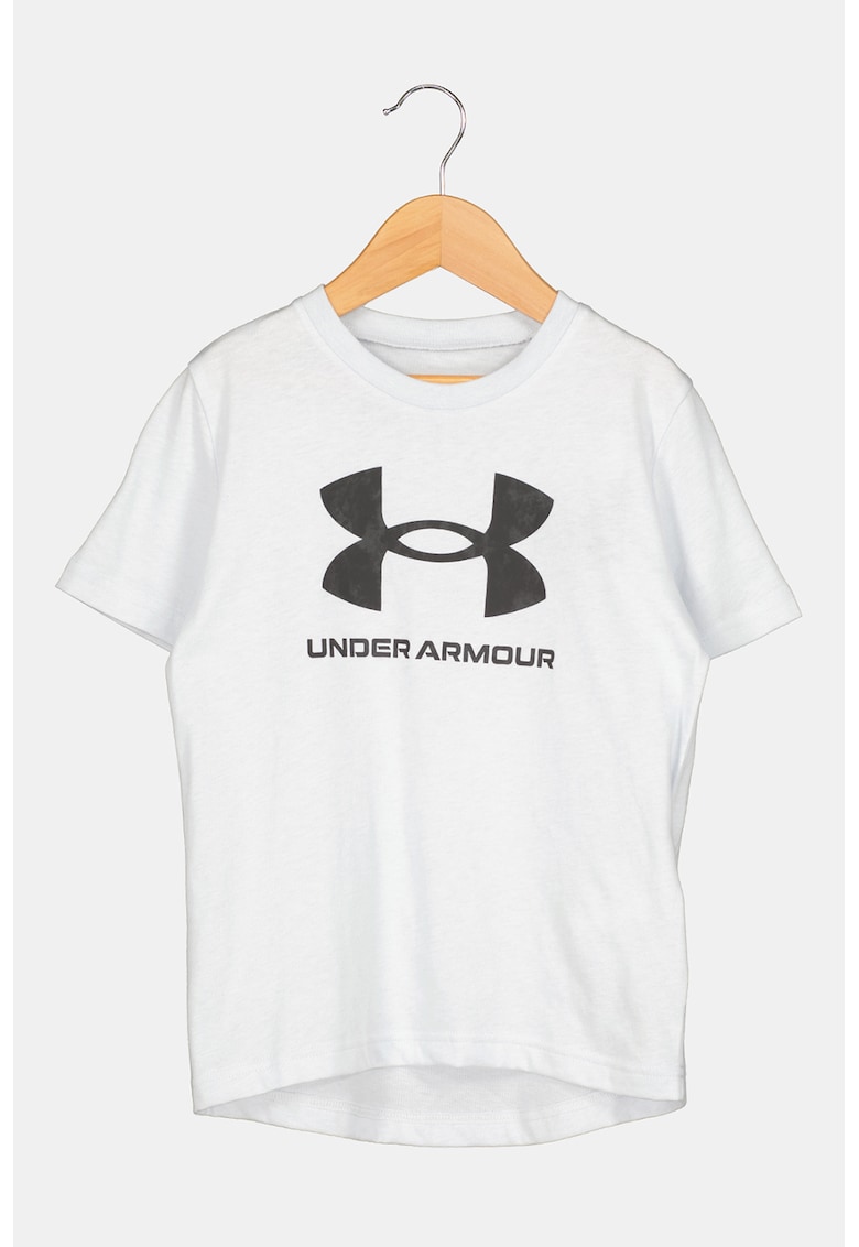 Tricou cu imprimeu logo - pentru fitness Sportstyle - Negru/Gri deschis