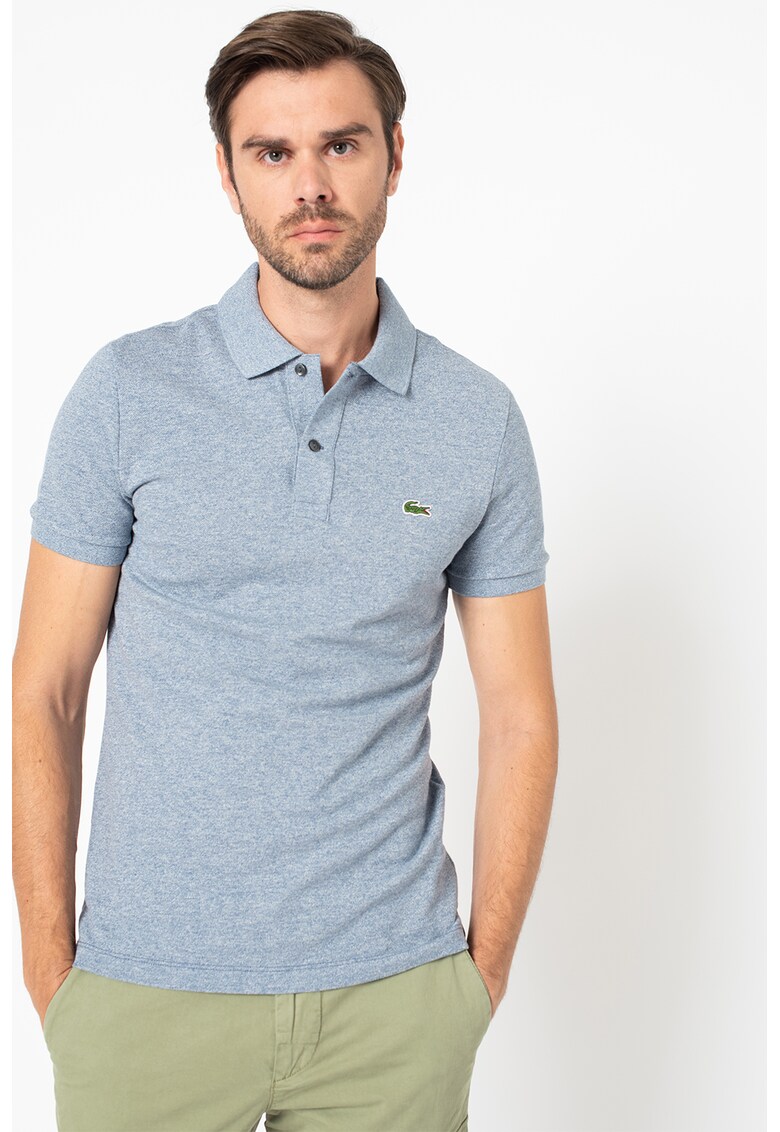 Tricou polo slim fit din material pique