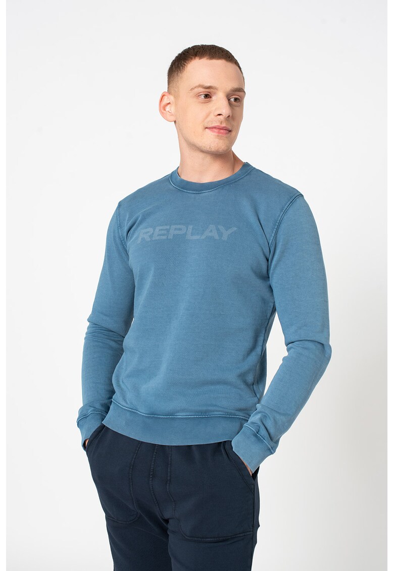 Bluza sport din bumbac organic cu imprimeu logo fashiondays.ro imagine promotii 2022