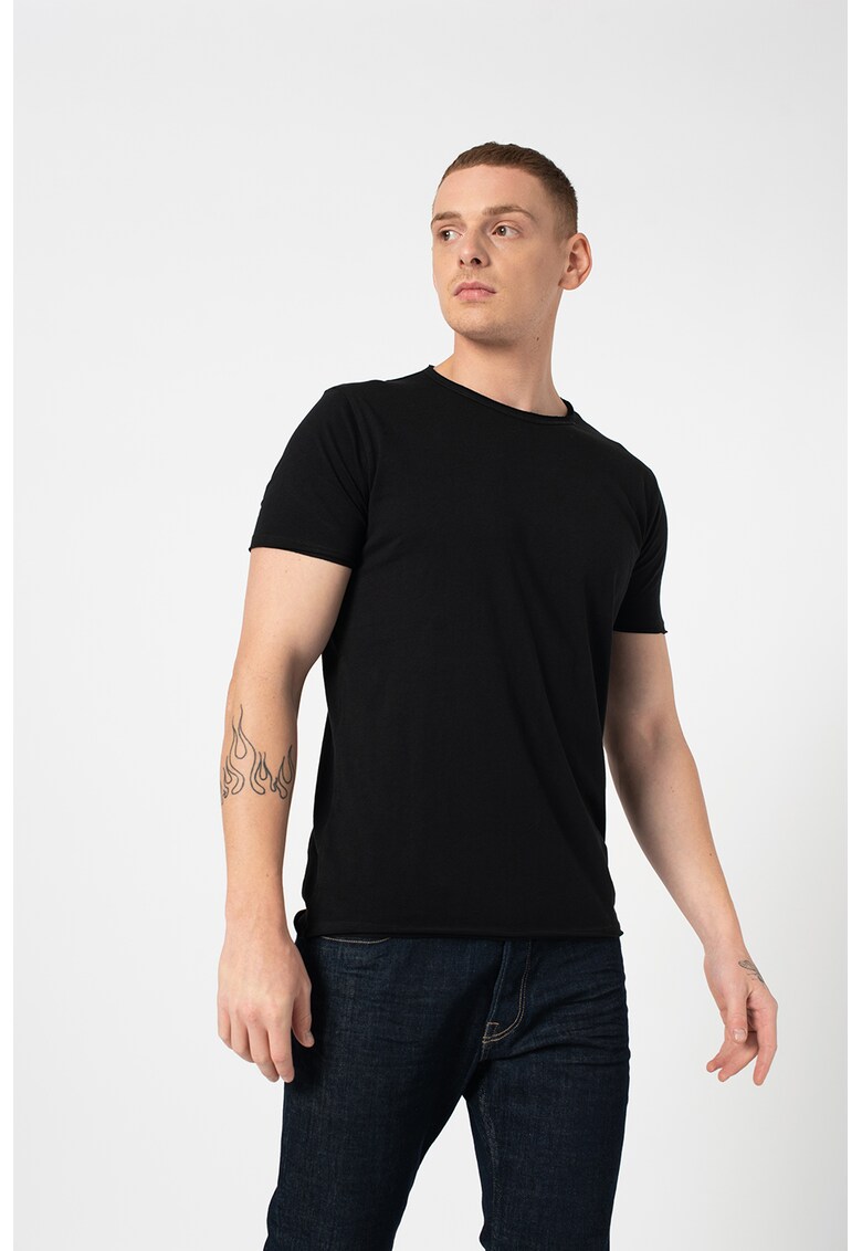 Tricou din bumbac – cu decolteu la baza gatului 2023 ❤️ Pret Super fashiondays imagine noua 2022