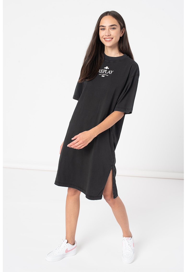 Rochie-tricou cu slituri laterale