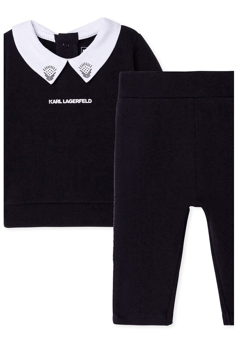 Set de bluza si colanti cu imprimeu logo – Negru/Alb fashiondays.ro