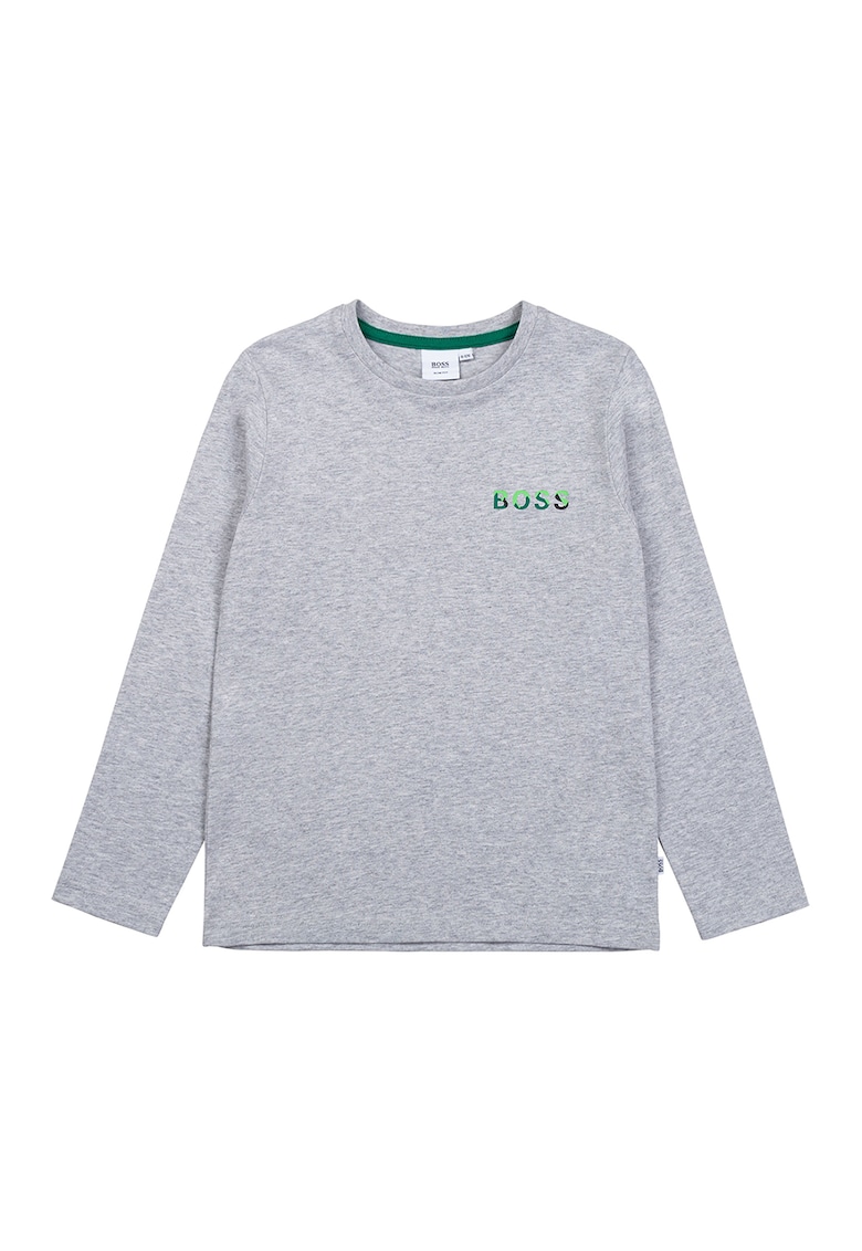 Блуза с овално деколте и лого BOSS