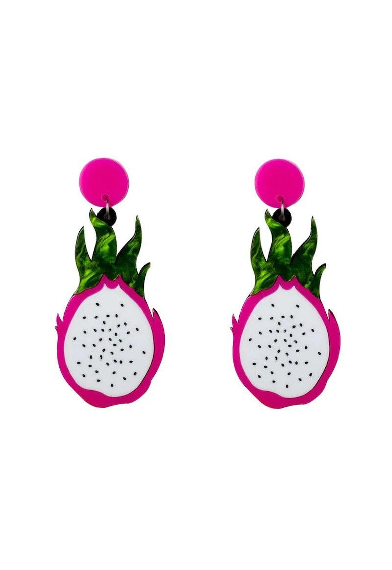 Cercei roz - forma de fructul dragonului - Artem C7 -
