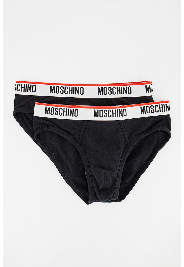 Слипове с контрастна талия с лого - 2 чифта Moschino