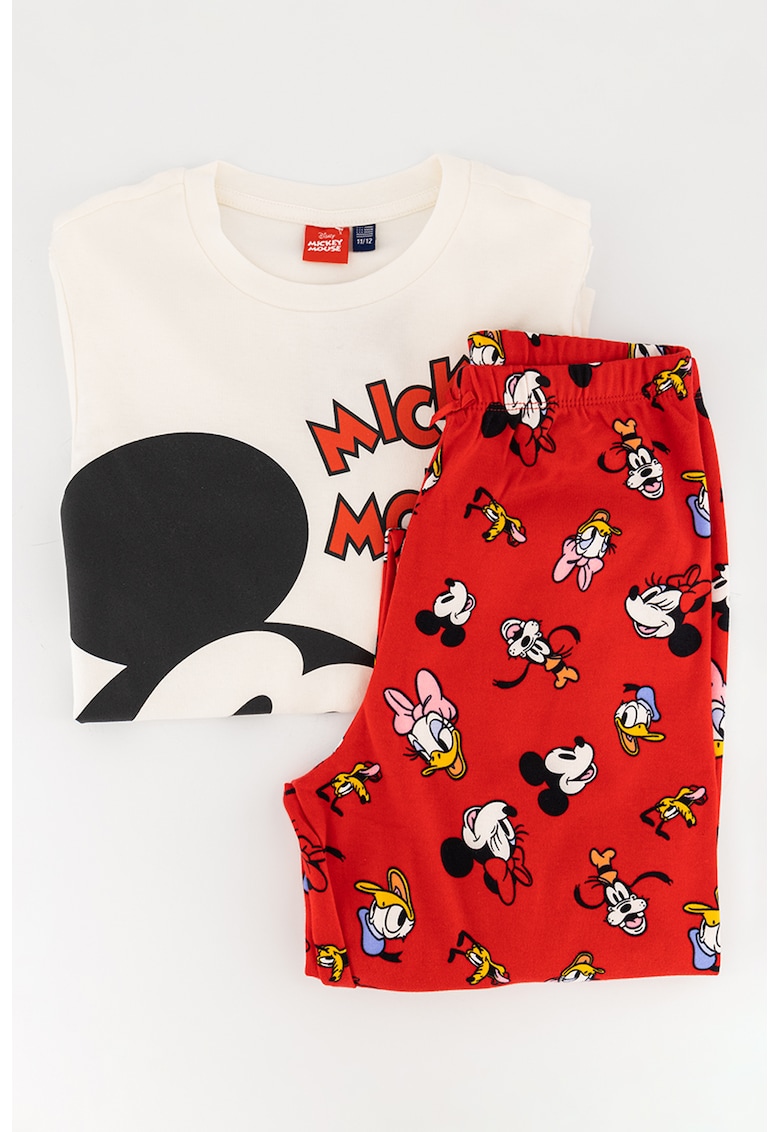 Pijama lunga cu imprimeu Mickey Mouse