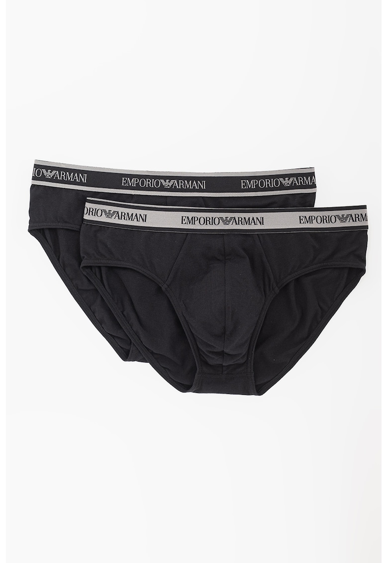 Слипове с памук и лого - 2 чифта Emporio Armani Underwear