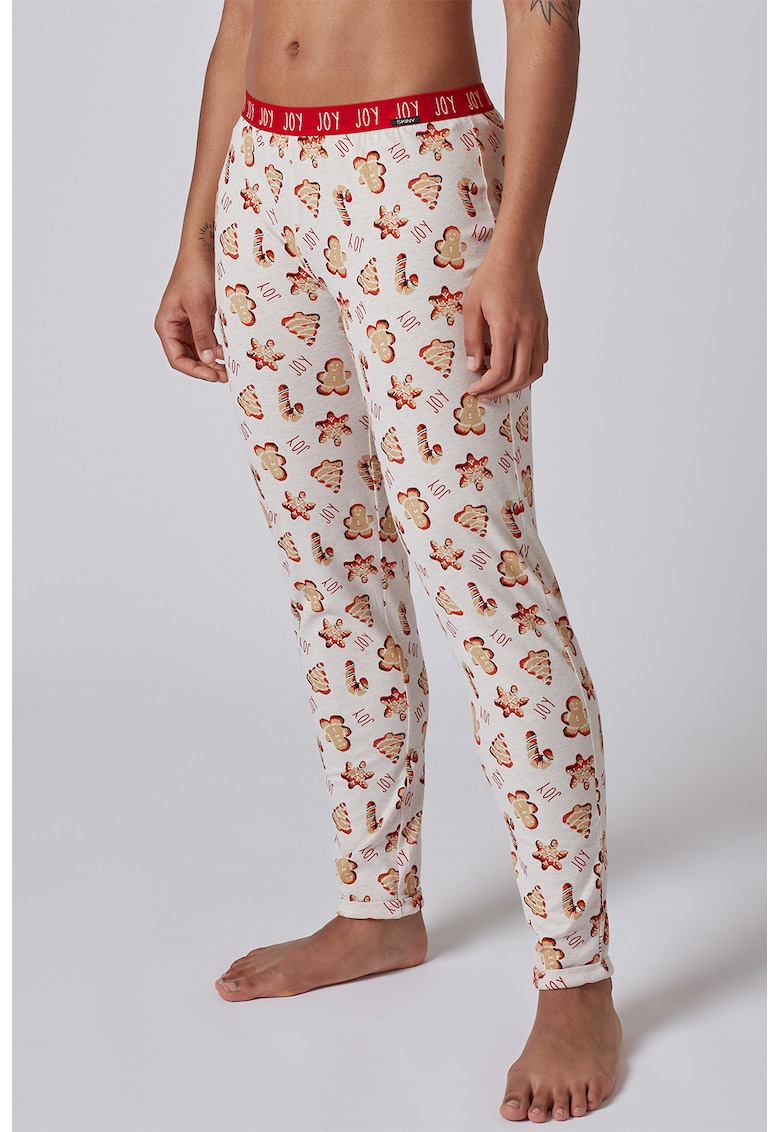 Pantaloni de pijama cu imprimeu cu fursecuri fashiondays imagine noua