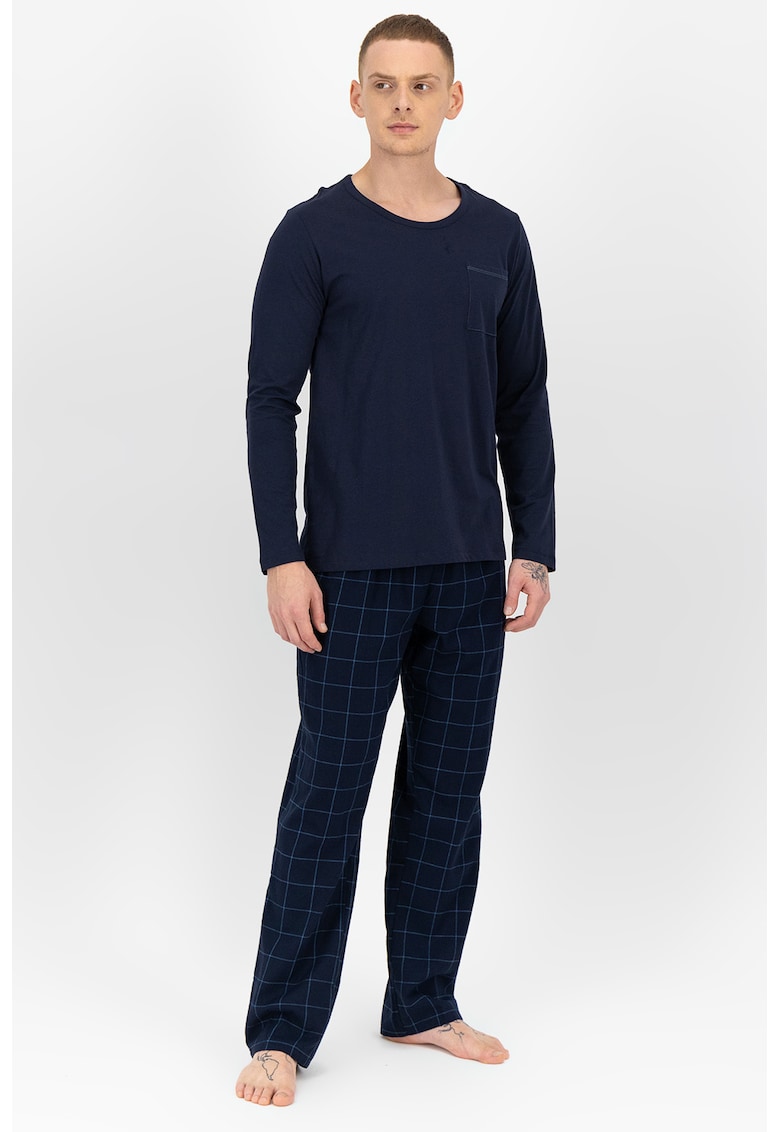 Pijama din bumbac organic cu buzunar pe piept de la ESPRIT Bodywear
