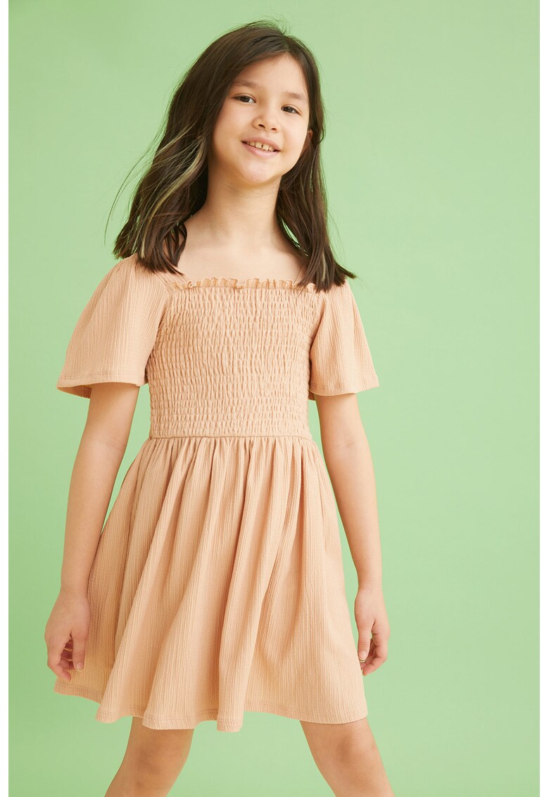 Rochie evazata scurta cu maneci scurte