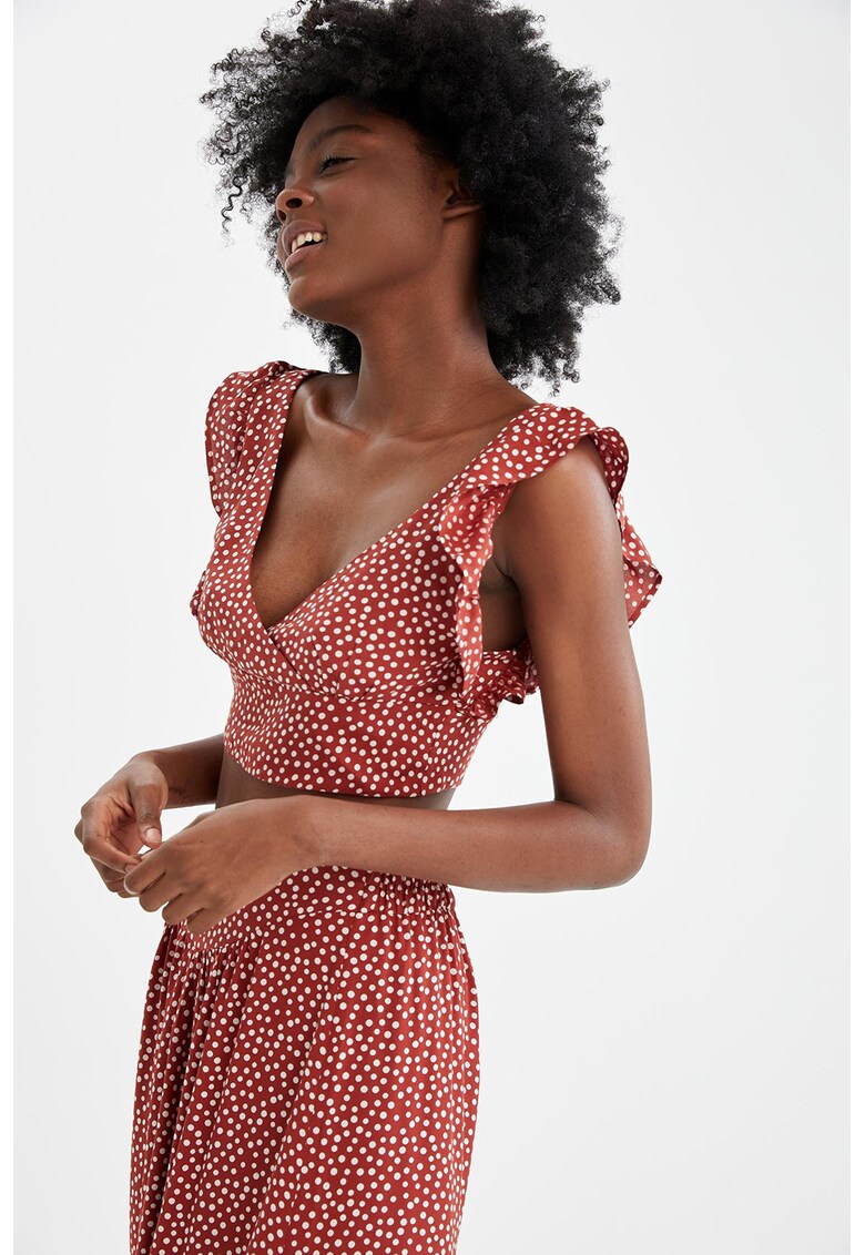 Bluza crop cu imprimeu