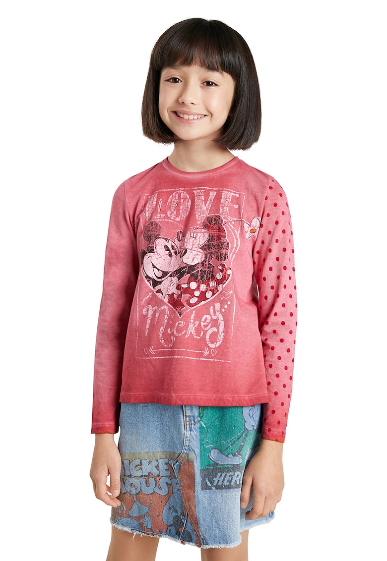 Bluza cu imprimeu Minnie&Mickey Mouse - Rosu stins