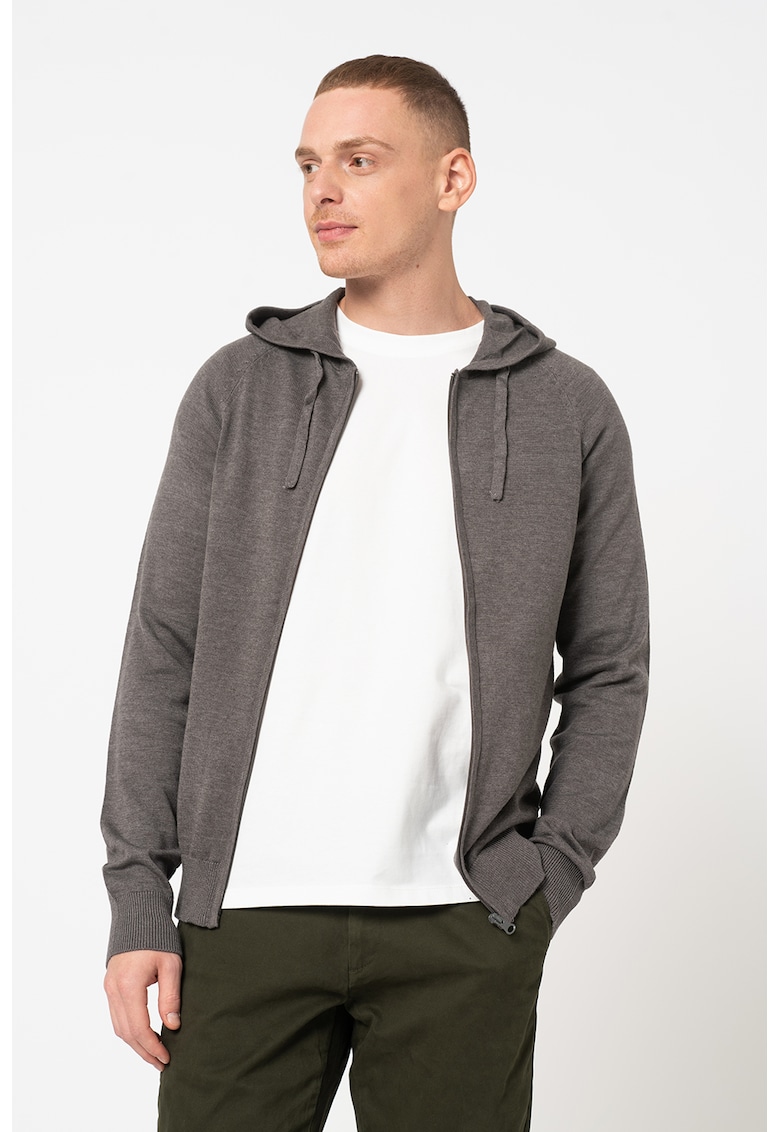 Cardigan cu gluga si fermoar Raxton