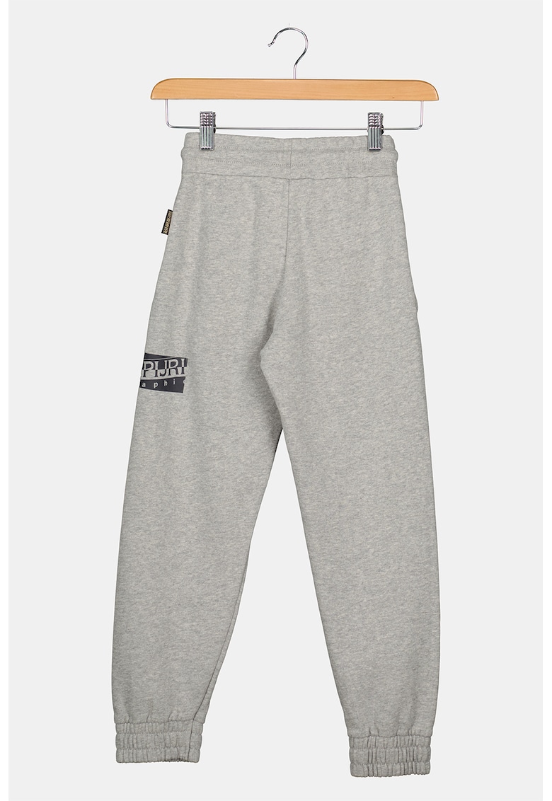 Pantaloni sport cu model logo Mob - Gri melange