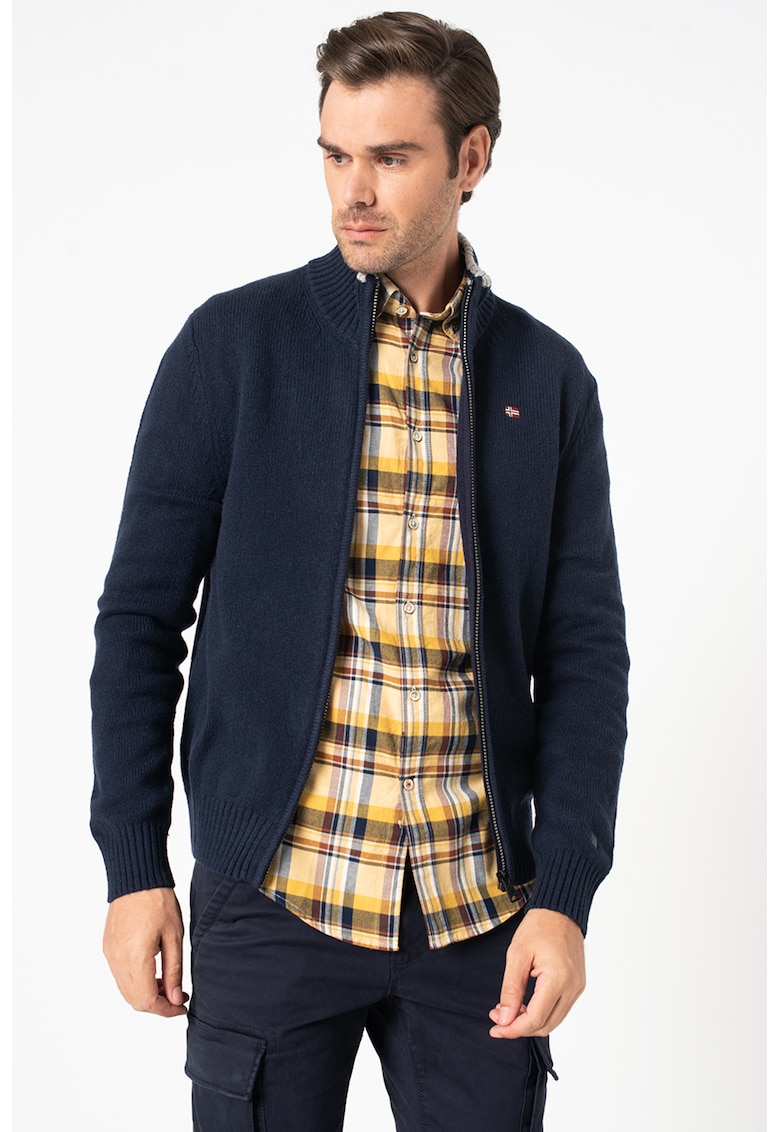 Cardigan din amestec de lana cu fermoar Dain - Bleumarin