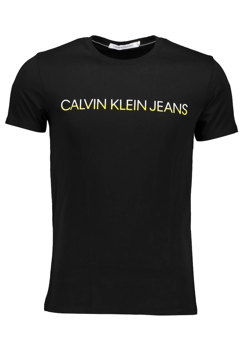 Tricou Barbati -  Negru - CKJ Logo Scris Galben