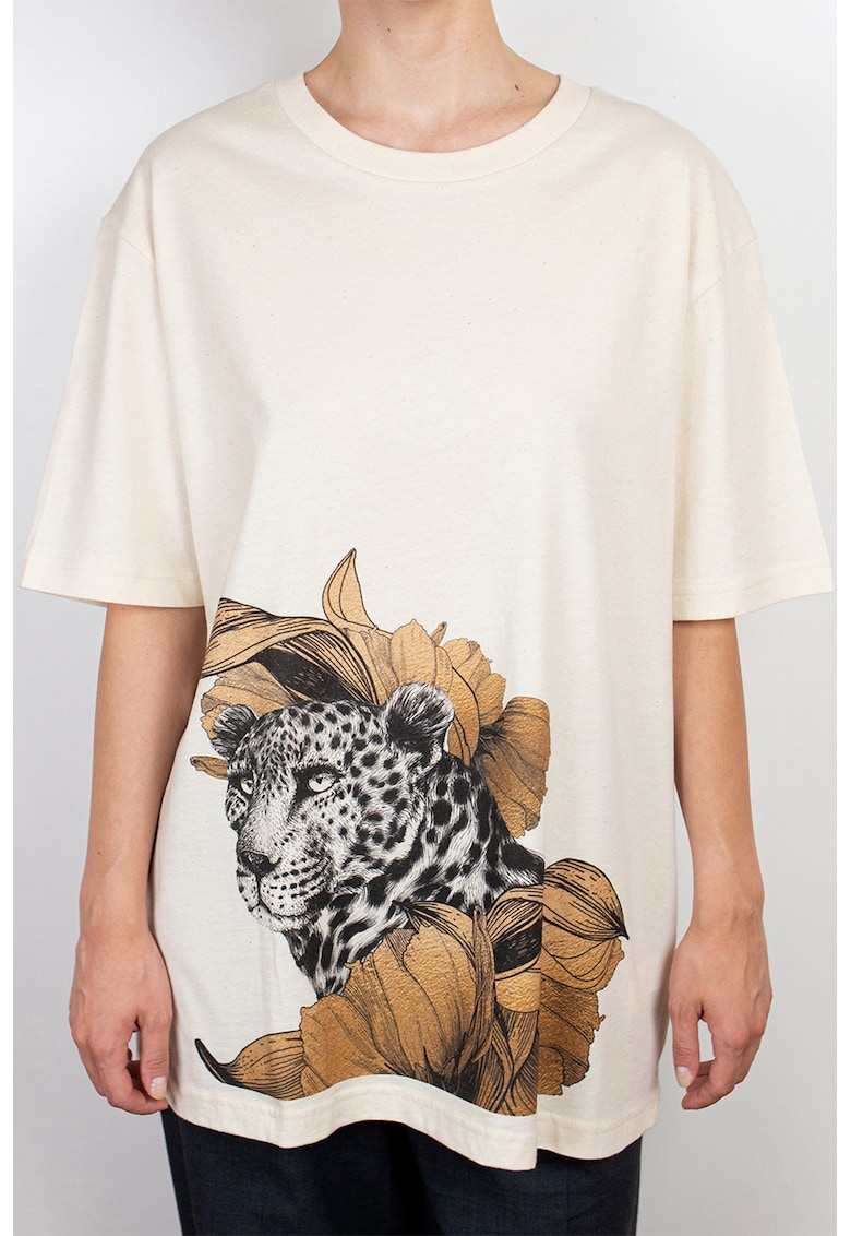 Tricou de bumbac organic cu imprimeu grafic