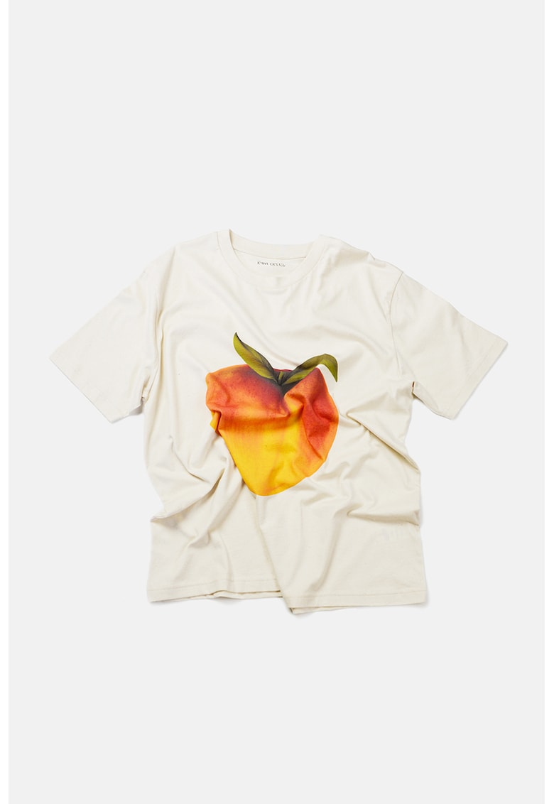 Tricou de bumbac organic cu imprimeu cu fructe bumbac imagine noua