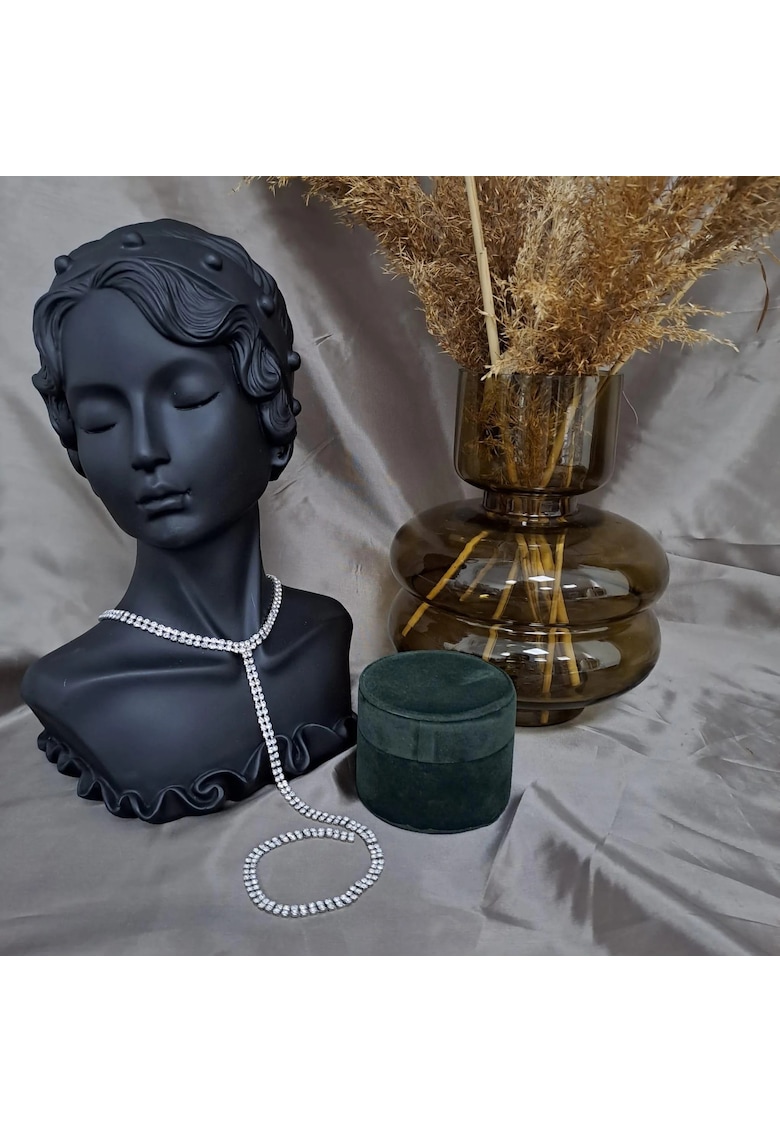 Colier choker - argintiu - cu pietre - Diana C14 -