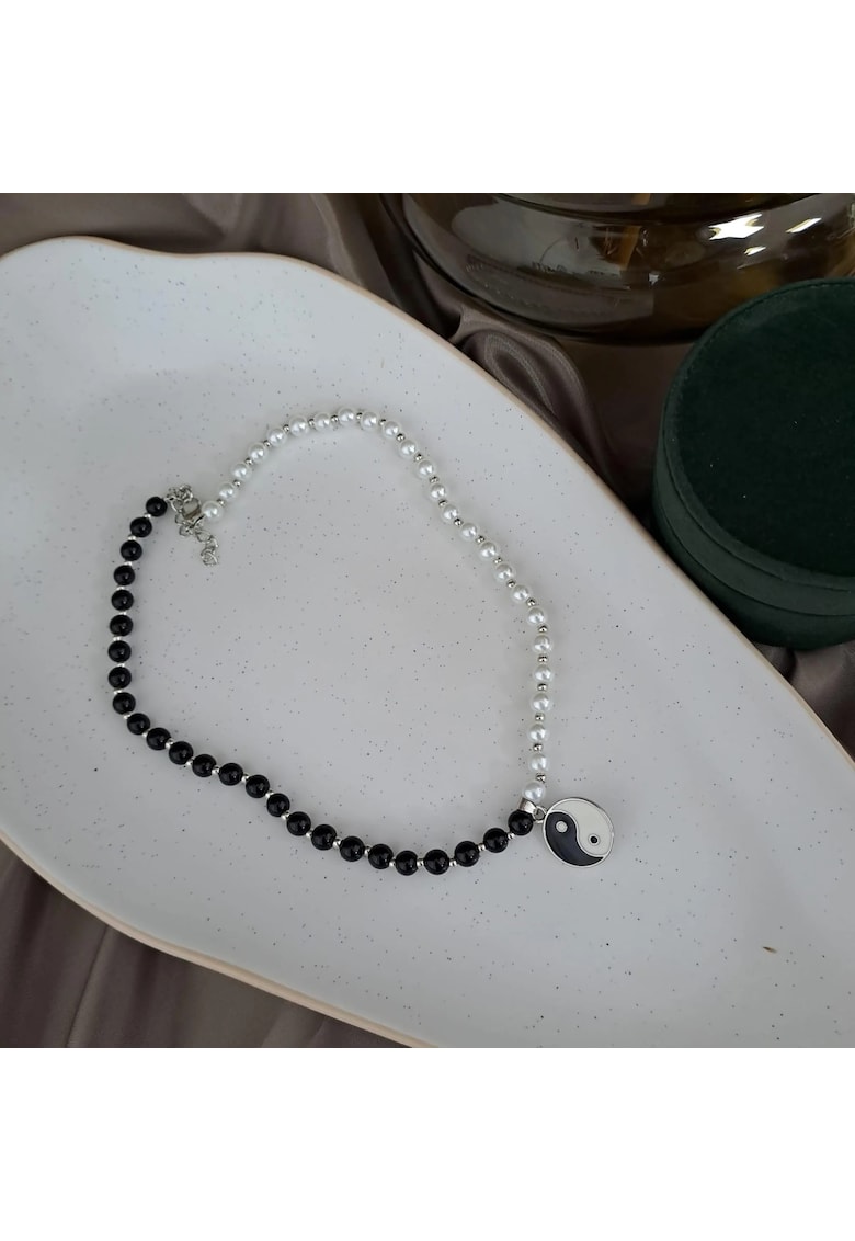 Colier argintiu - cu perle - Yin si Yang - Destiny C14 -