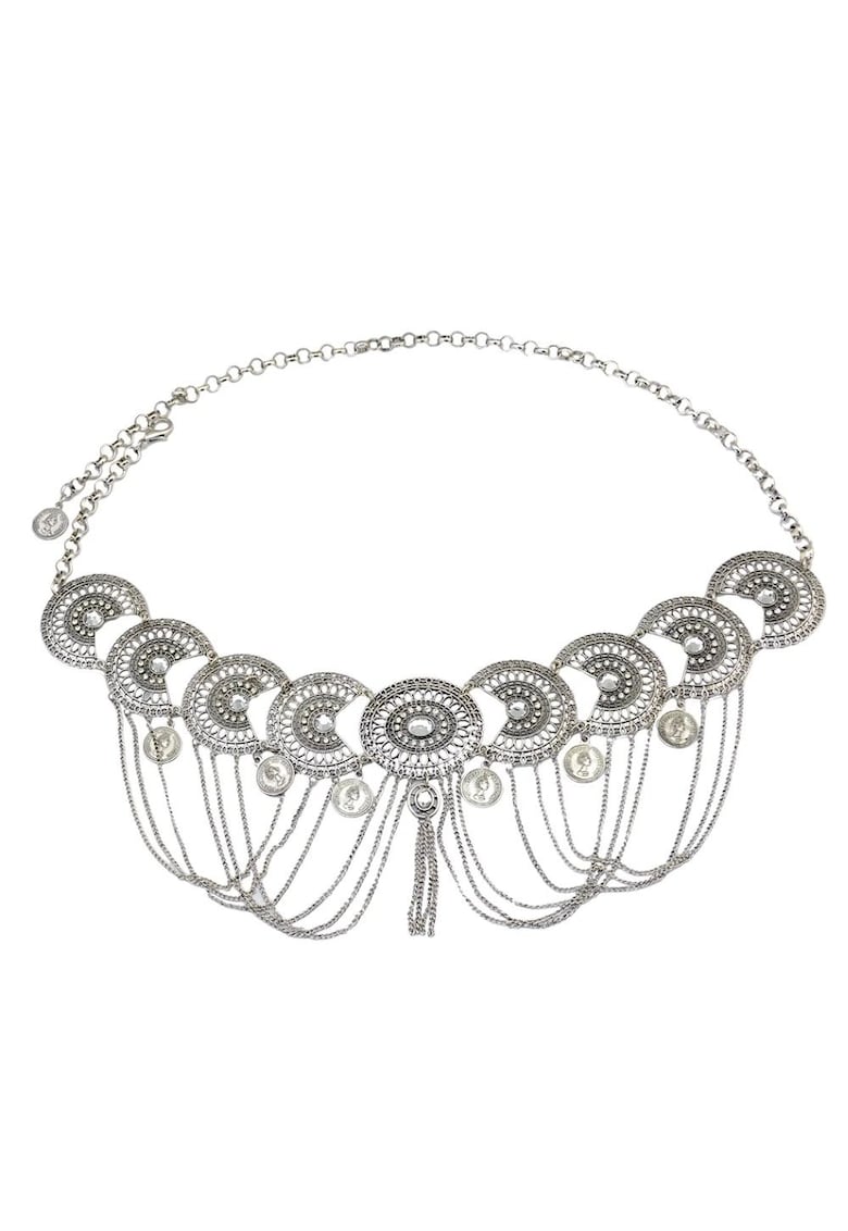 Lant de corp - argintiu - cu pietre si banuti - Ennike C11 -