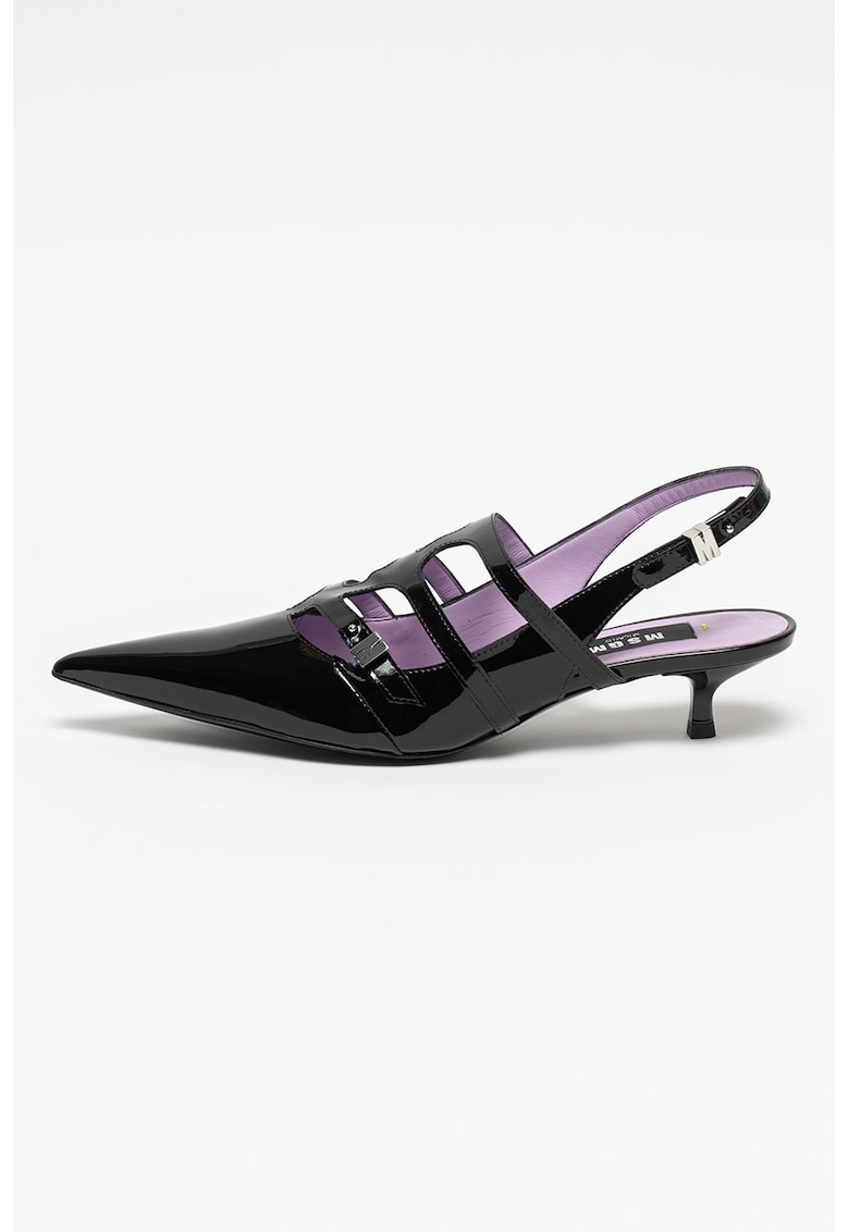 Pantofi slingback de piele lacuita