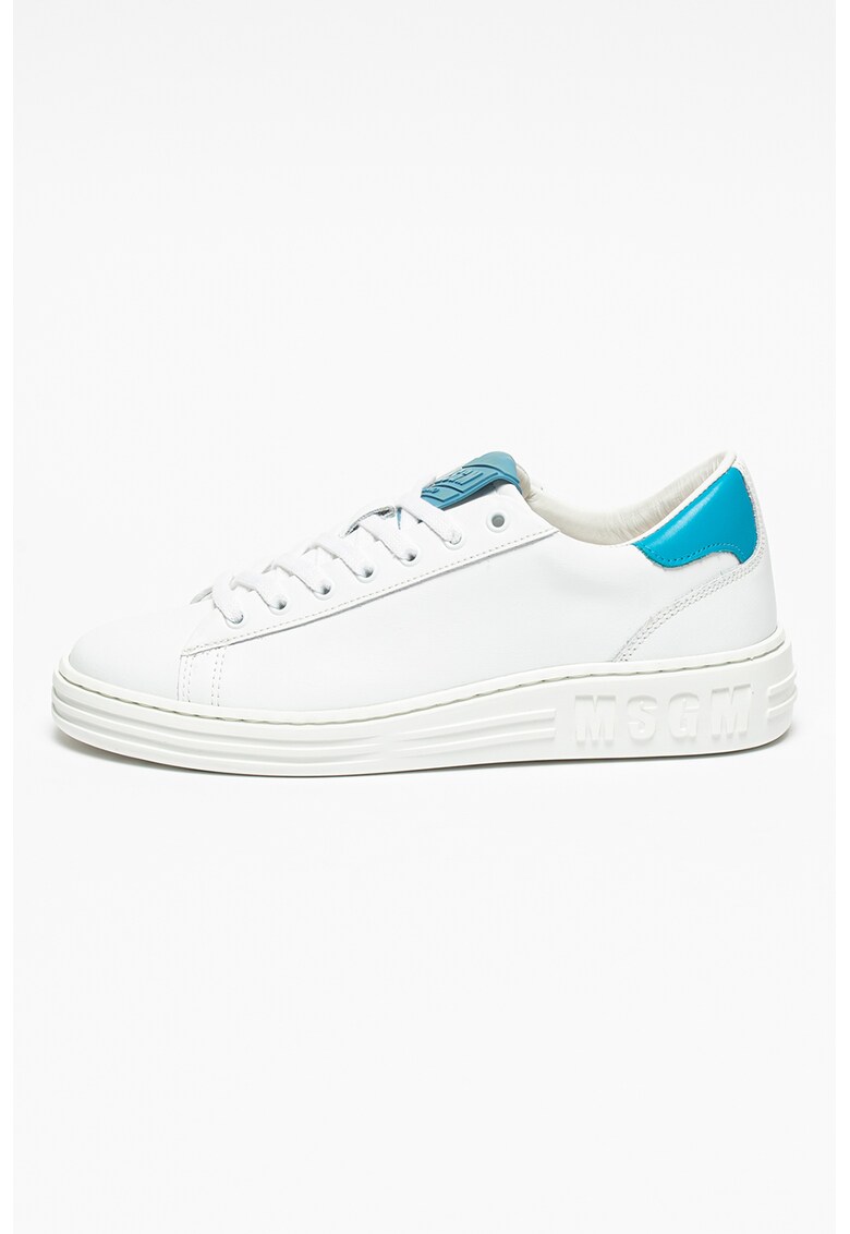 Pantofi sport de piele cu detalii contrastante