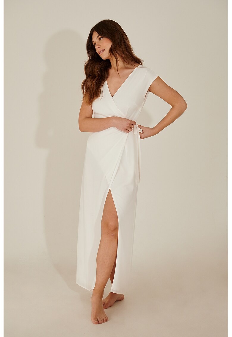 Rochie maxi petrecuta cu slit lateral