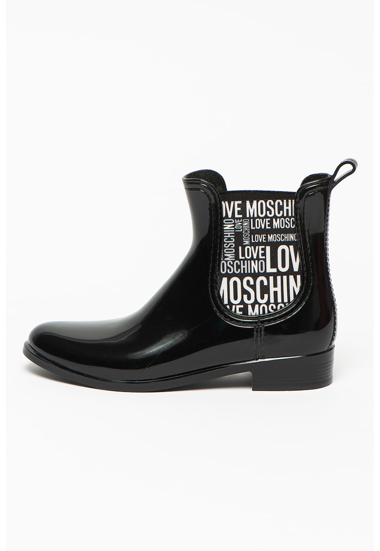 Ghete Chelsea de ploaie cu insertii logo de la Love Moschino