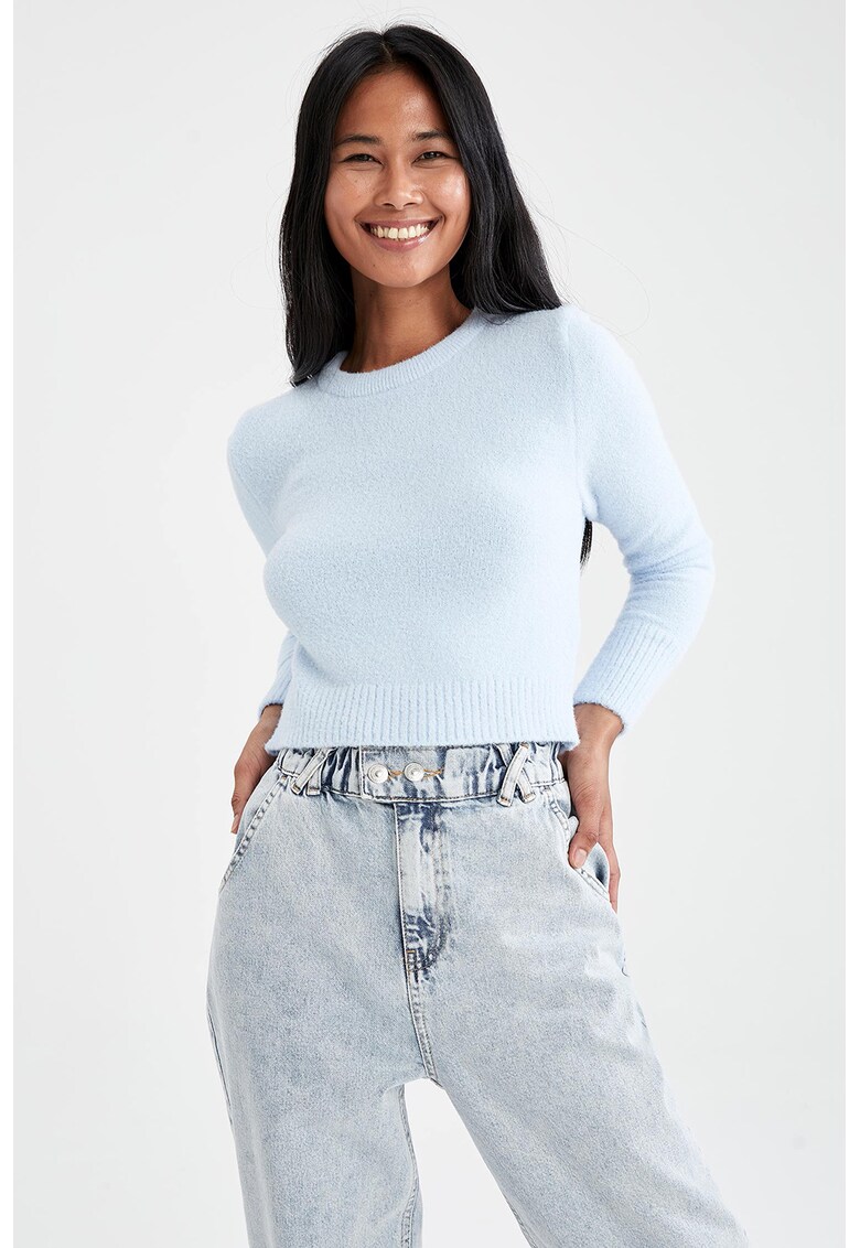 Pulover crop tricotat