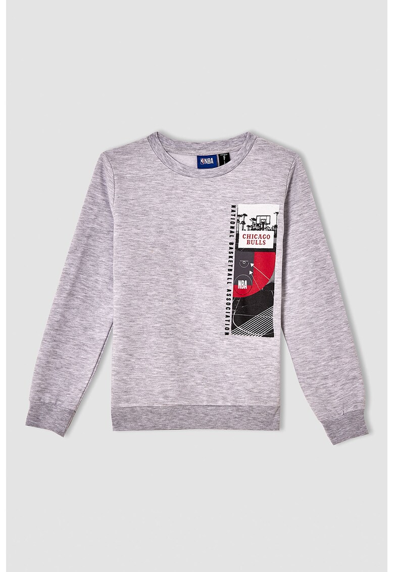 Bluza din amestec de bumbac cu imprimeu
