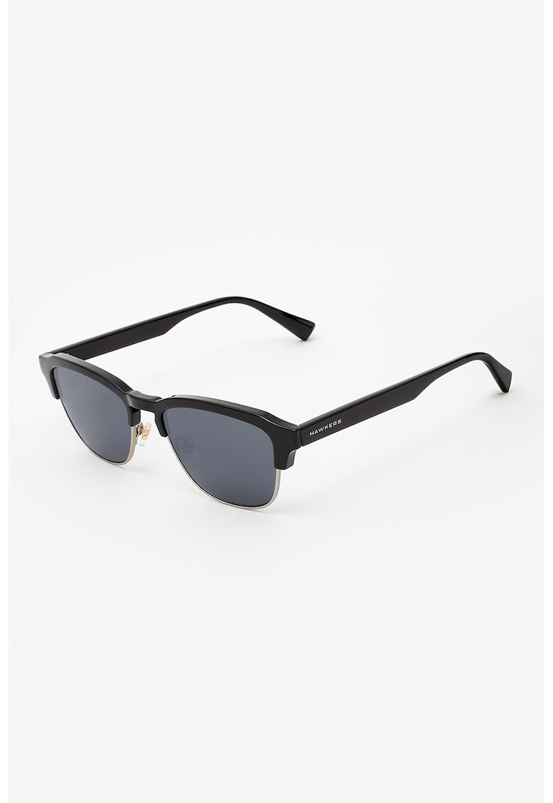 Ochelari de soare clubmaster unisex cu lentile polarizate si logo