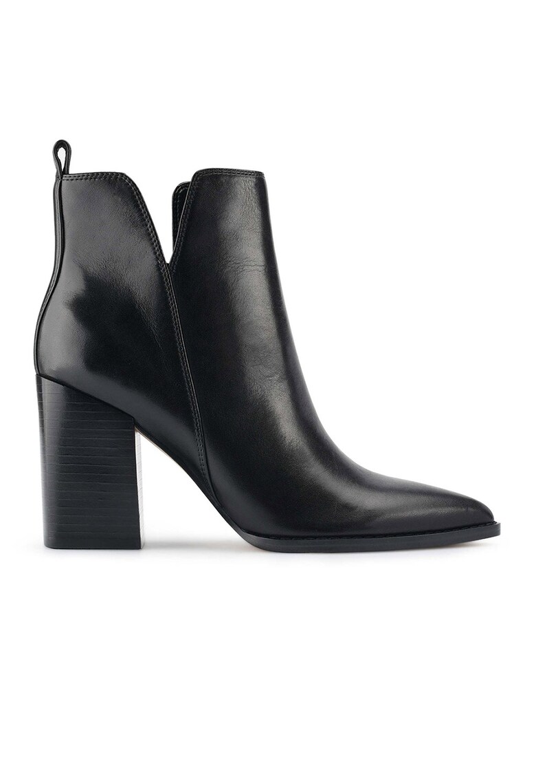 Botine de piele intoarsa cu varf ascutit si toc masiv Birds