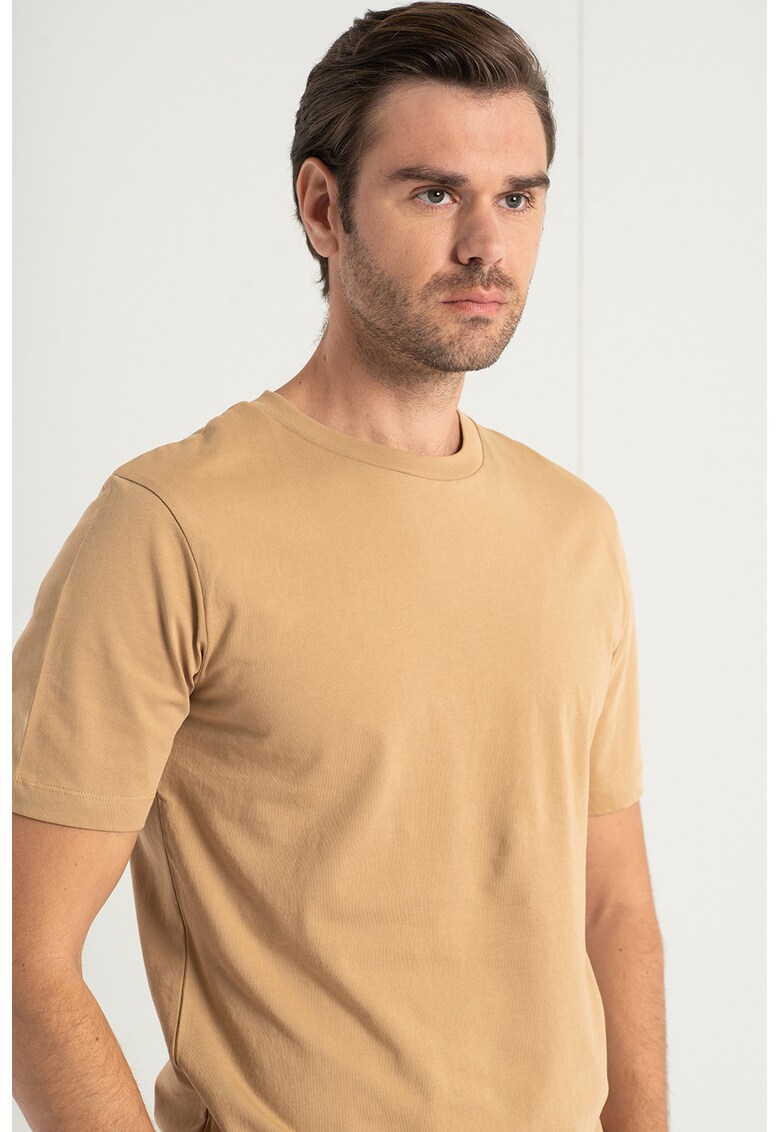 Tricou de bumbac organic cu decolteu la baza gatului 2023 ❤️ Pret Super fashiondays imagine noua 2022