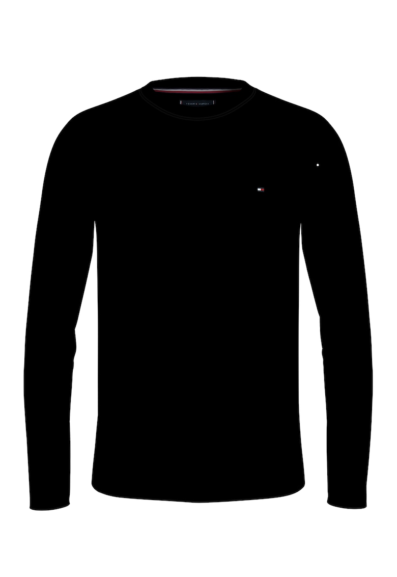 Bluza slim fit amestec de bumbac organic - Negru