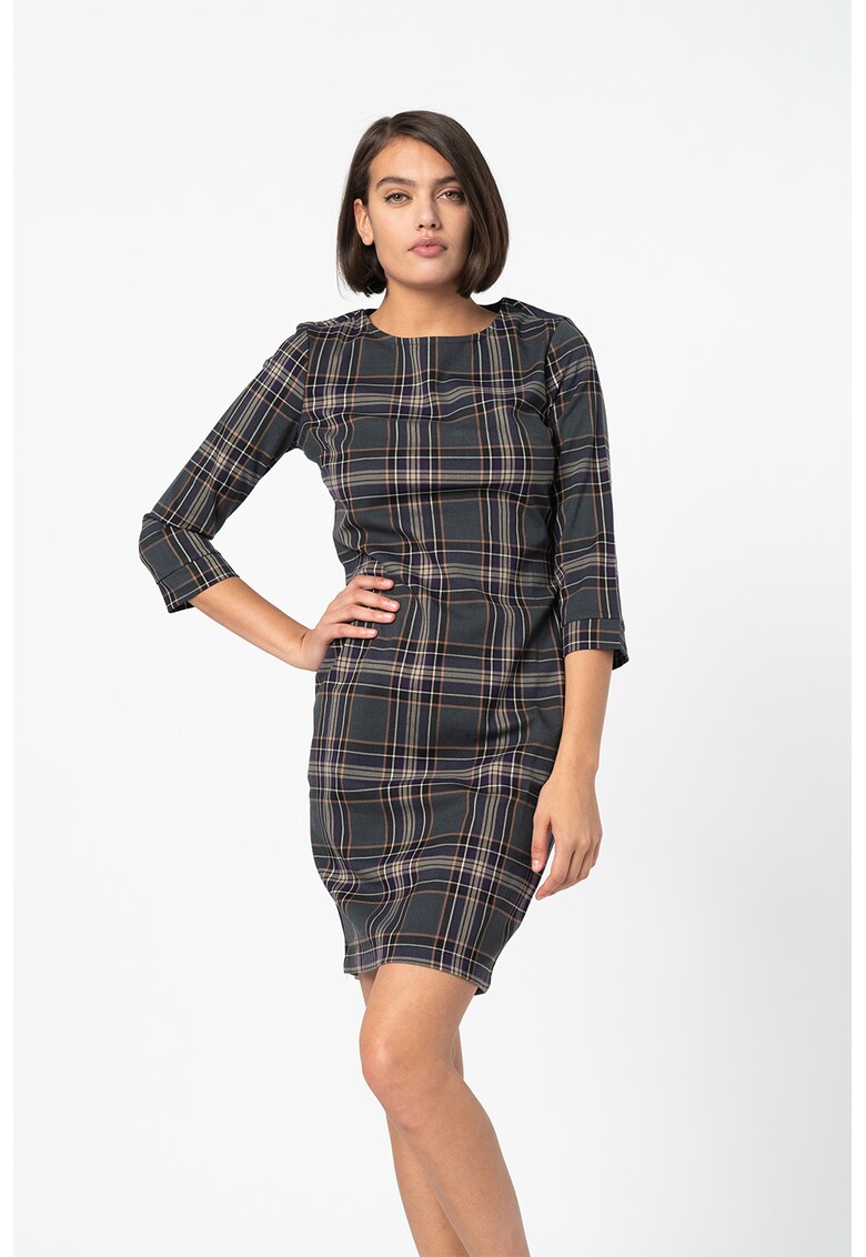 Rochie cambrata cu model tartan Lotte