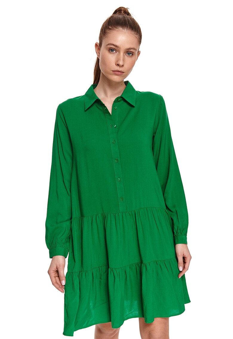 Rochie mini cu croiala A si fenta cu nasturi