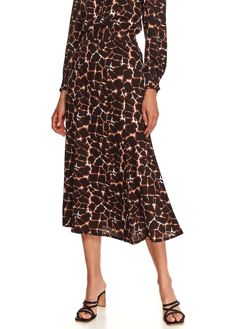 Fusta cu talie inalta si animal print