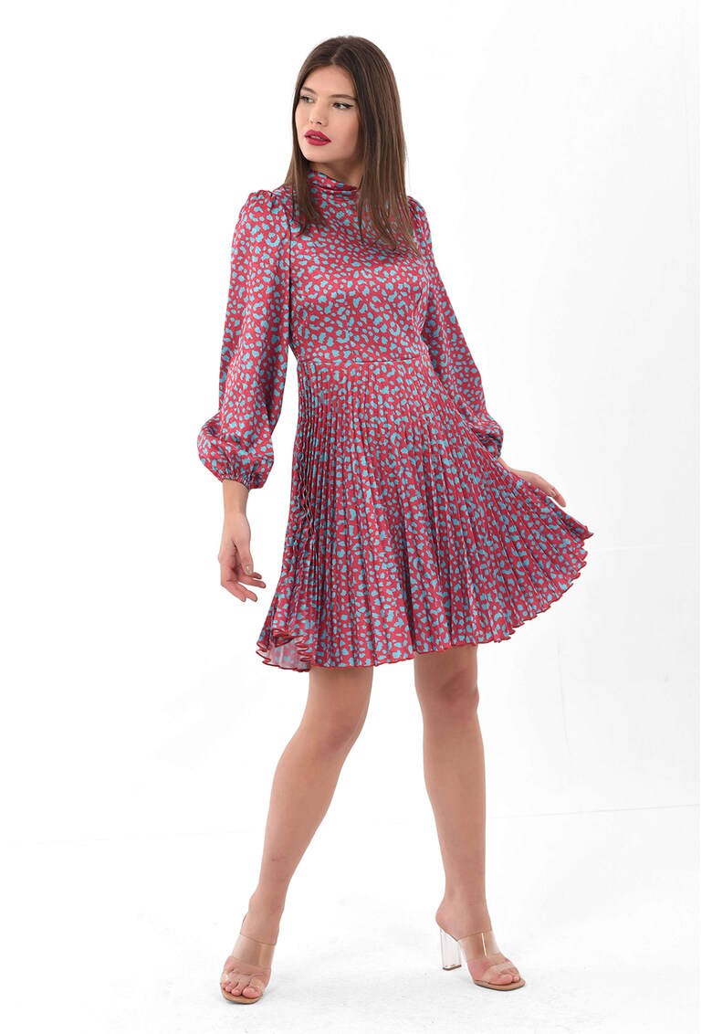 Rochie mini de satin cu pliuri