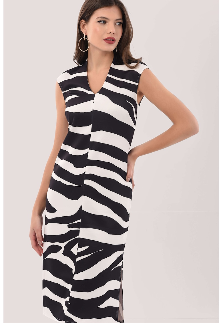 Rochie midi cu imprimeu zebra
