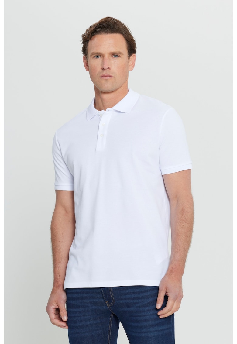 Tricou polo slim fit de bumbac