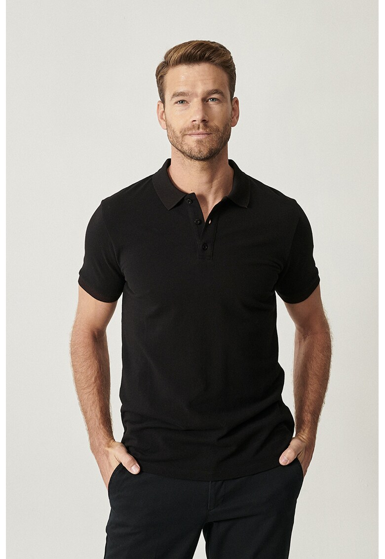 Tricou polo slim fit de bumbac