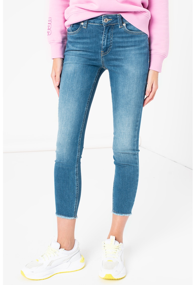Blugi crop skinny Peach - Albastru