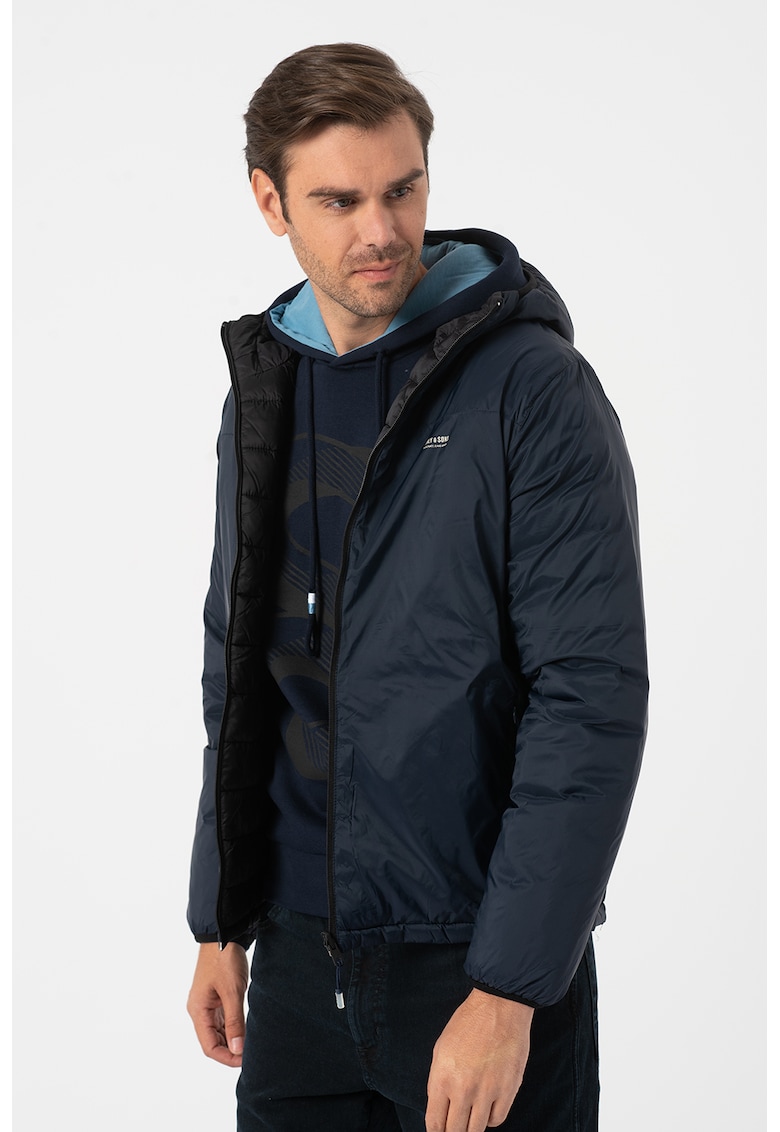 Geaca cu gluga si model reversibila Strek