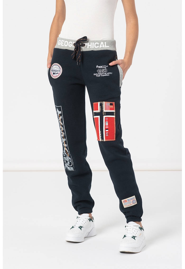 Pantaloni sport cu imprimeu logo myer