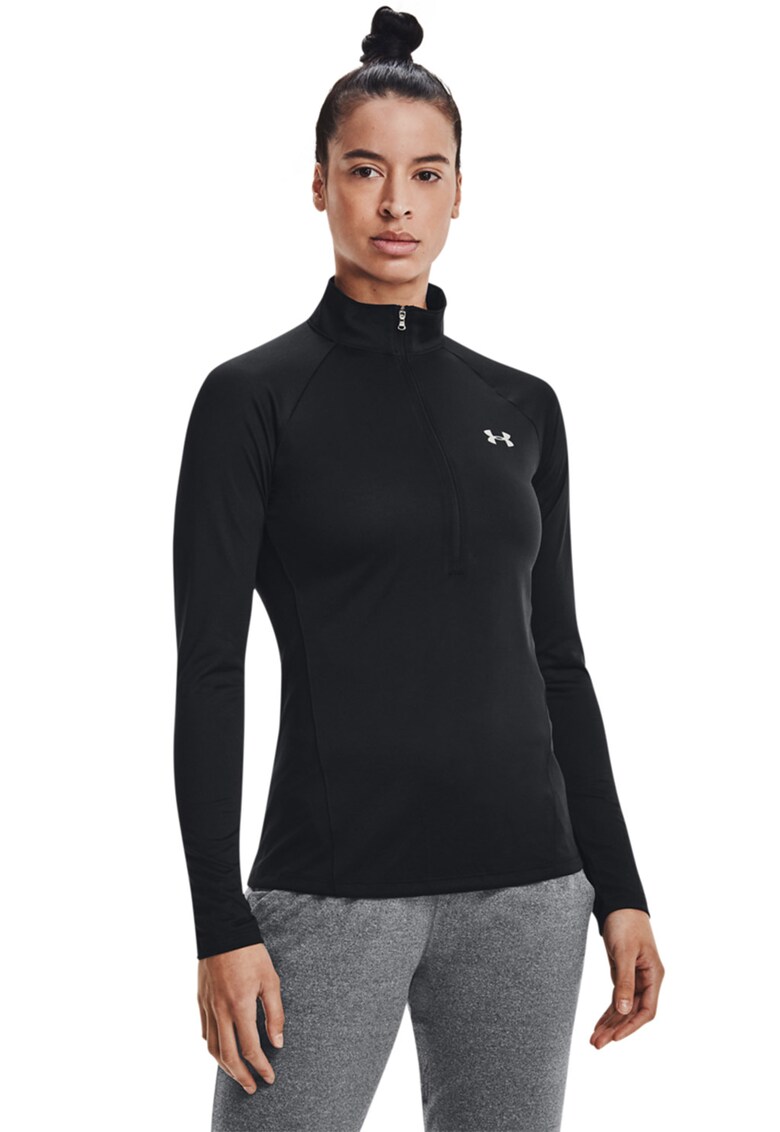 Bluza cu fenta cu fermoar pentru fitness tech raglan