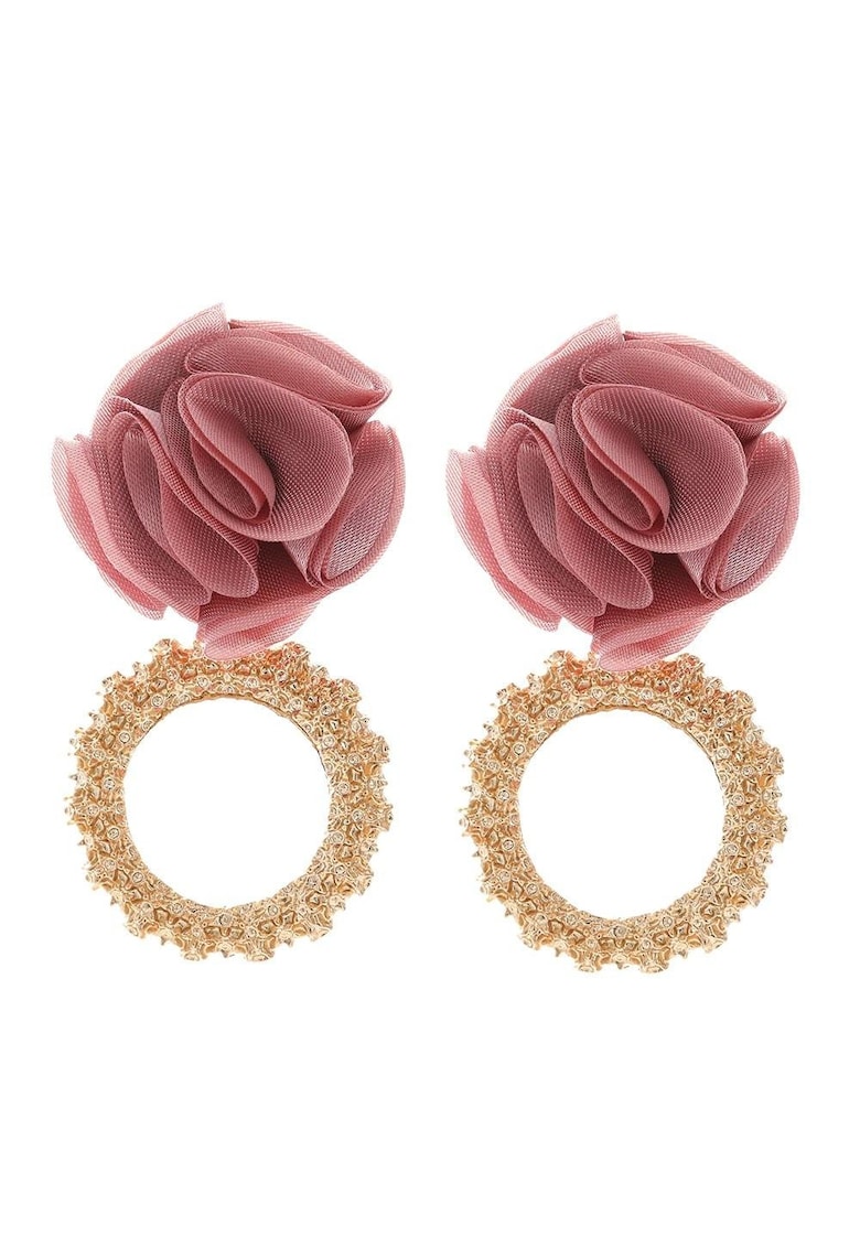 Cercei aurii - cu floare